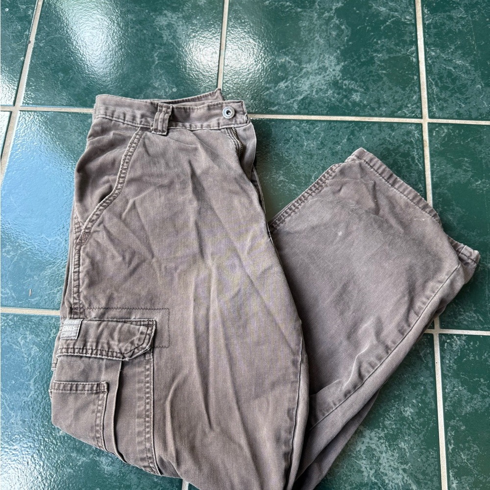 Wrangler Brown Cargo Pants with Straight-Leg Cut